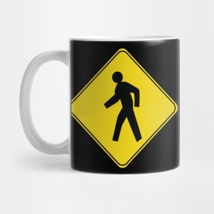 Caution Road Sign Person Crossing Mug